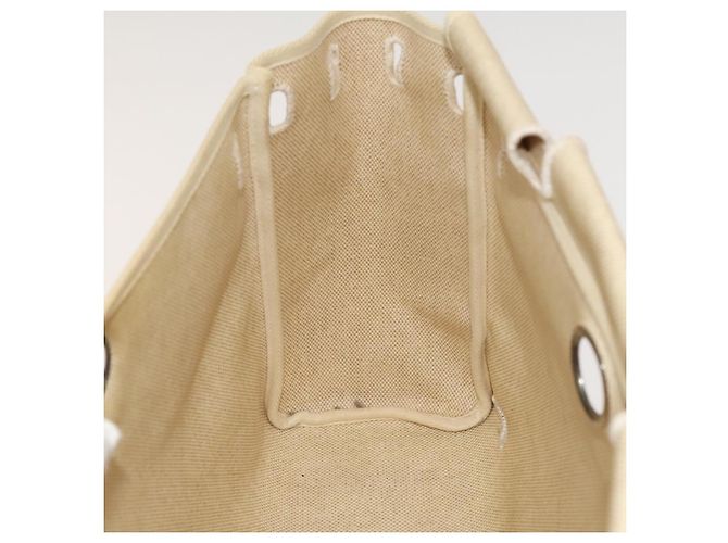 Hermès HERMES Herbag A Dos PM Rucksack aus Canvas Leder Beige Silber Authentisch 126543 - Ansicht 32