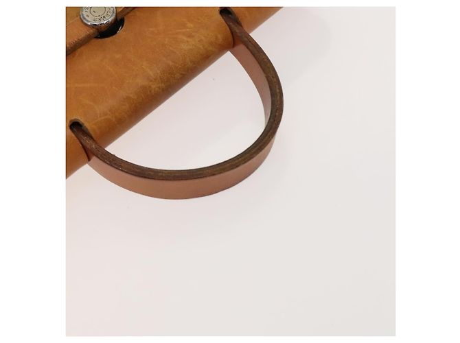 Hermès HERMES Herbag A Dos PM Rucksack aus Canvas Leder Beige Silber Authentisch 126543 - Ansicht 7