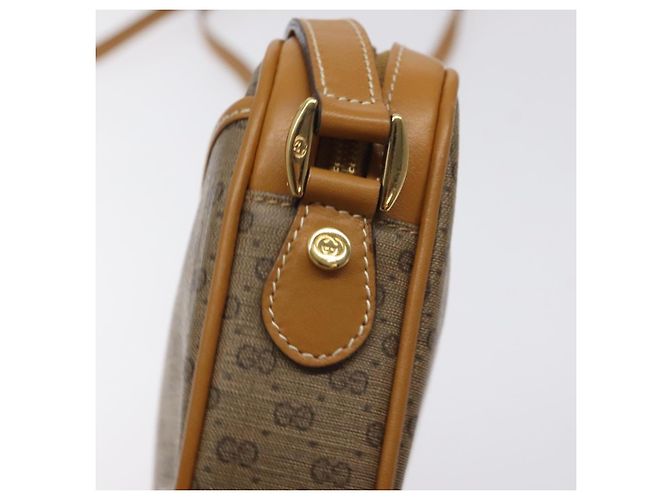Gucci Borsa a Spalla Micro GG Supreme PVC Beige Oro 007 904 0095 Auth BA3014 D'oro - vista 14