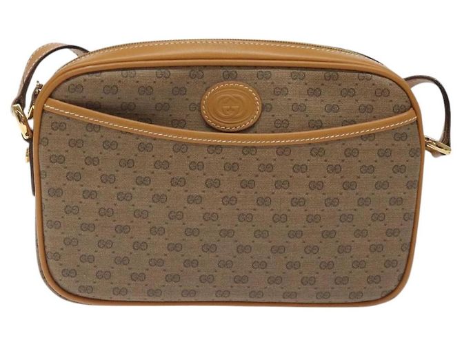 Gucci Borsa a Spalla Micro GG Supreme PVC Beige Oro 007 904 0095 Auth BA3014 D'oro - vista 2