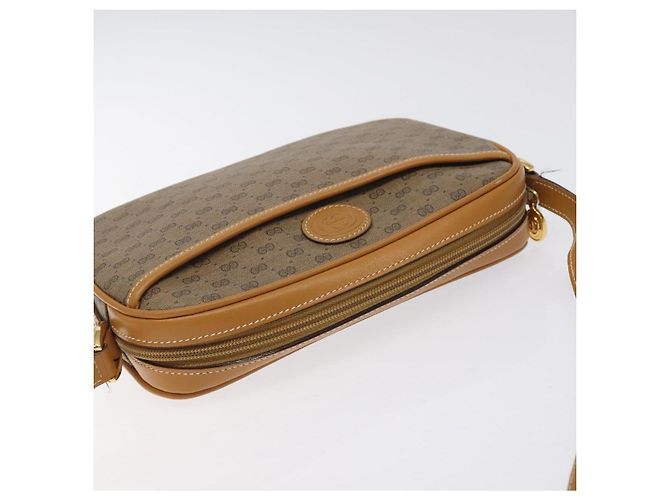 Gucci Borsa a Spalla Micro GG Supreme PVC Beige Oro 007 904 0095 Auth BA3014 D'oro - vista 6