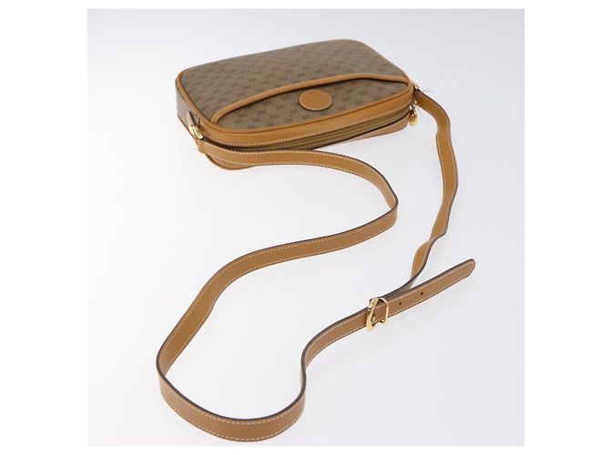 Gucci Borsa a Spalla Micro GG Supreme PVC Beige Oro 007 904 0095 Auth BA3014 D'oro - vista 7