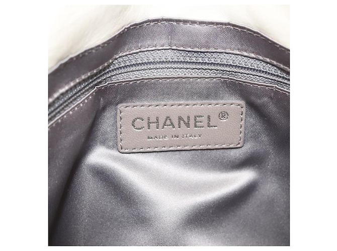 CHANEL Borsa a Spalla Matelassé in Pelle di Agnello Bianca CC Auth 126364 Bianco - vista 20