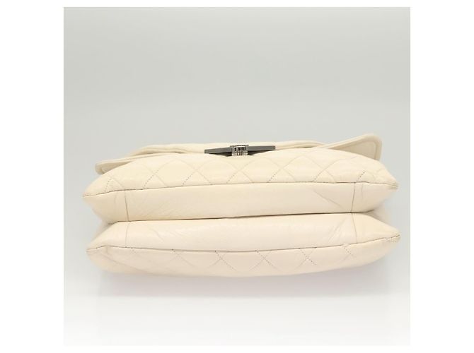CHANEL Borsa a Spalla Matelassé in Pelle di Agnello Bianca CC Auth 126364 Bianco - vista 5