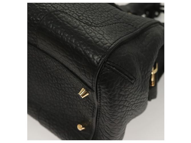 Borsa a mano BURBERRY in pelle 2 vie nera e oro Auth mr1365 Nero D'oro - vista 17