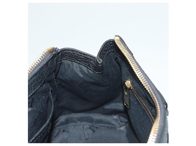 Borsa a mano BURBERRY in pelle 2 vie nera e oro Auth mr1365 Nero D'oro - vista 22