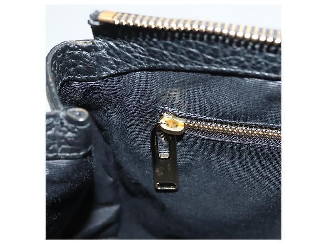 Borsa a mano BURBERRY in pelle 2 vie nera e oro Auth mr1365 Nero D'oro - vista 23