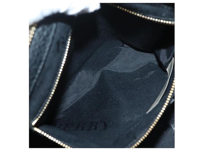 Borsa a mano BURBERRY in pelle 2 vie nera e oro Auth mr1365 Nero D'oro - vista 24