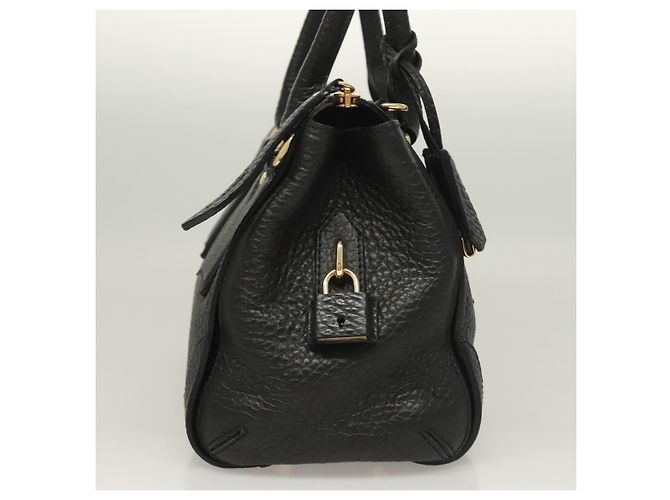 Borsa a mano BURBERRY in pelle 2 vie nera e oro Auth mr1365 Nero D'oro - vista 4