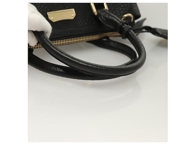 Borsa a mano BURBERRY in pelle 2 vie nera e oro Auth mr1365 Nero D'oro - vista 7