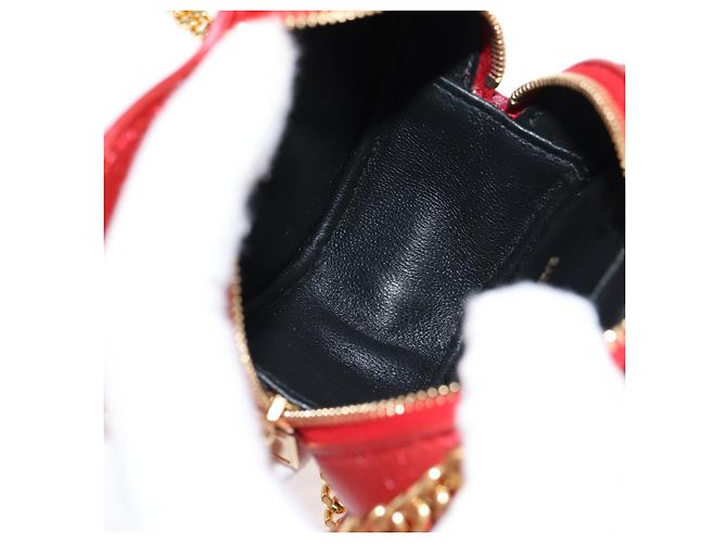 Borsa a spalla con catena Saint Laurent in pelle rossa e oro Auth BD2192M Rosso D'oro - vista 18