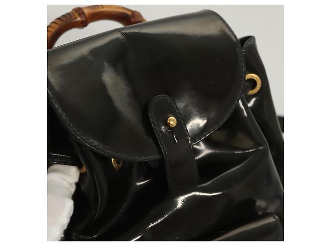 Zaino Gucci Bamboo Smalto Blu Navy Oro 003 2058 0030 Auth bs26080 - vista 16