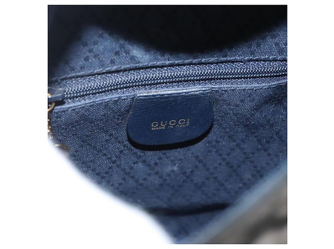 Zaino Gucci Bamboo Smalto Blu Navy Oro 003 2058 0030 Auth bs26080 - vista 20
