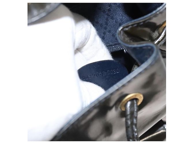 Zaino Gucci Bamboo Smalto Blu Navy Oro 003 2058 0030 Auth bs26080 - vista 26