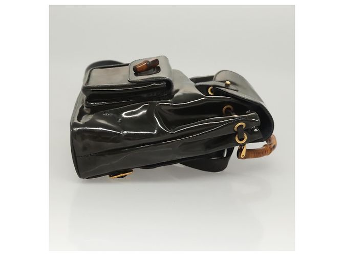 Zaino Gucci Bamboo Smalto Blu Navy Oro 003 2058 0030 Auth bs26080 - vista 4