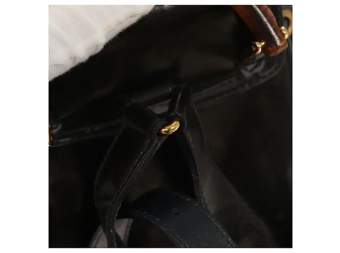 Zaino Gucci Bamboo Smalto Blu Navy Oro 003 2058 0030 Auth bs26080 - vista 7