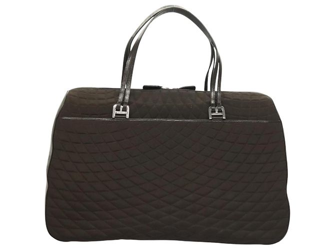 BALLY Borsa Boston Trapuntata Nylon Nera Argento Auth mr1328 Nero - vista 2