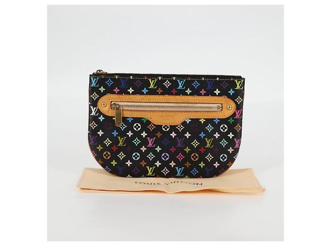 LOUIS VUITTON Pochette GM Monogramma Multicolore Nero M60027 LV Auth 127036V - vista 12