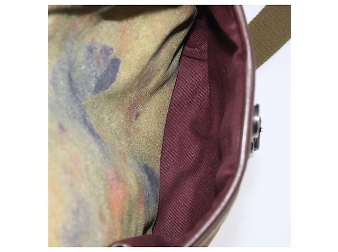 Borsa a spalla CHANEL ricamo graffiti in tela di pelle khaki CC Auth 121519SV Cachi - vista 22