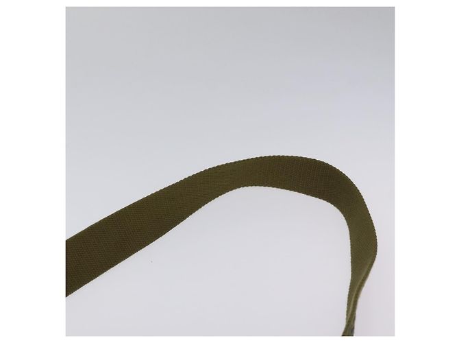 Borsa a spalla CHANEL ricamo graffiti in tela di pelle khaki CC Auth 121519SV Cachi - vista 8
