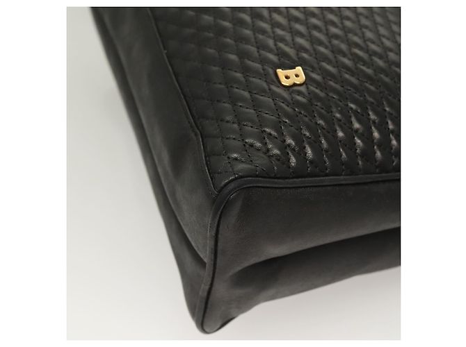 BALLY Borsa Tote Trapuntata in Pelle Nera Oro Auth BA2680 Nero D'oro - vista 10