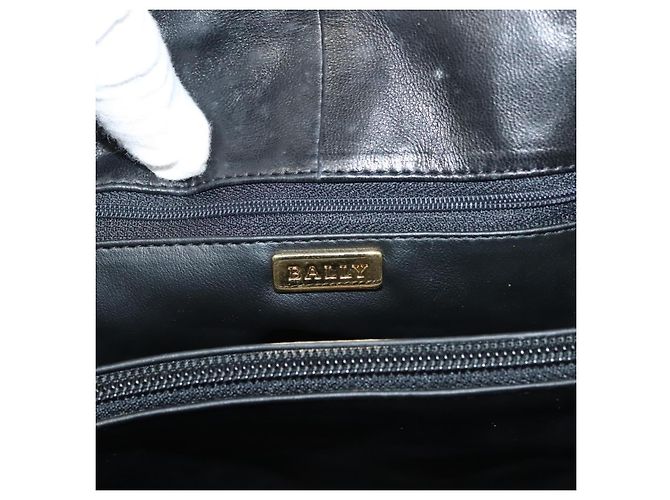 BALLY Borsa Tote Trapuntata in Pelle Nera Oro Auth BA2680 Nero D'oro - vista 11
