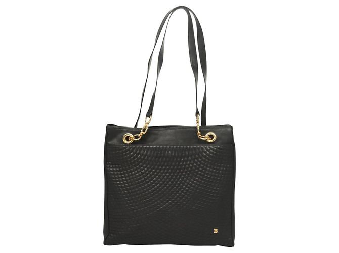 BALLY Borsa Tote Trapuntata in Pelle Nera Oro Auth BA2680 Nero D'oro - vista 13