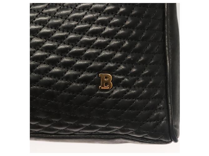 BALLY Borsa Tote Trapuntata in Pelle Nera Oro Auth BA2680 Nero D'oro - vista 17