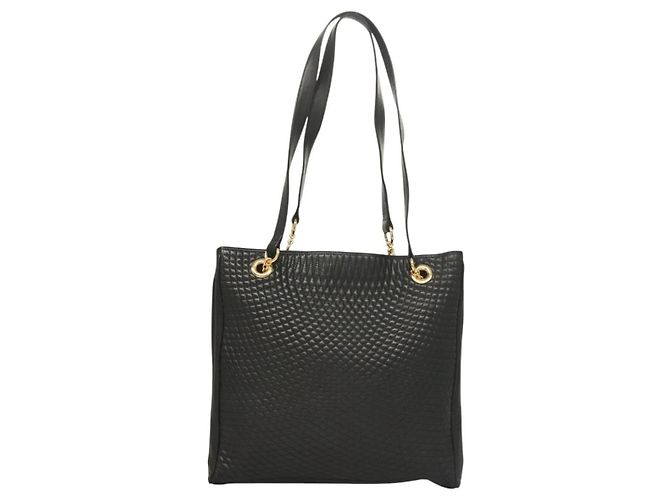 BALLY Borsa Tote Trapuntata in Pelle Nera Oro Auth BA2680 Nero D'oro - vista 2