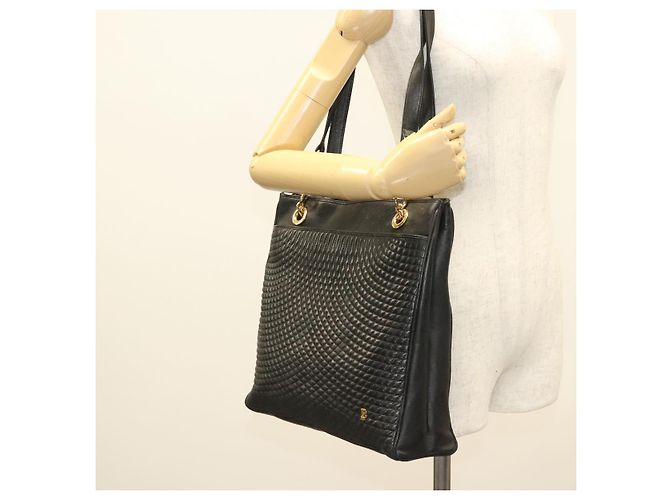 BALLY Borsa Tote Trapuntata in Pelle Nera Oro Auth BA2680 Nero D'oro - vista 27