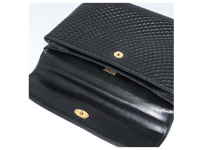 BALLY Borsa a mano trapuntata in pelle nera e oro Auth BA3175 Nero D'oro - vista 10