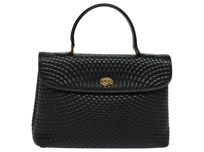 BALLY Borsa a mano trapuntata in pelle nera e oro Auth BA3175 Nero D'oro - vista 13