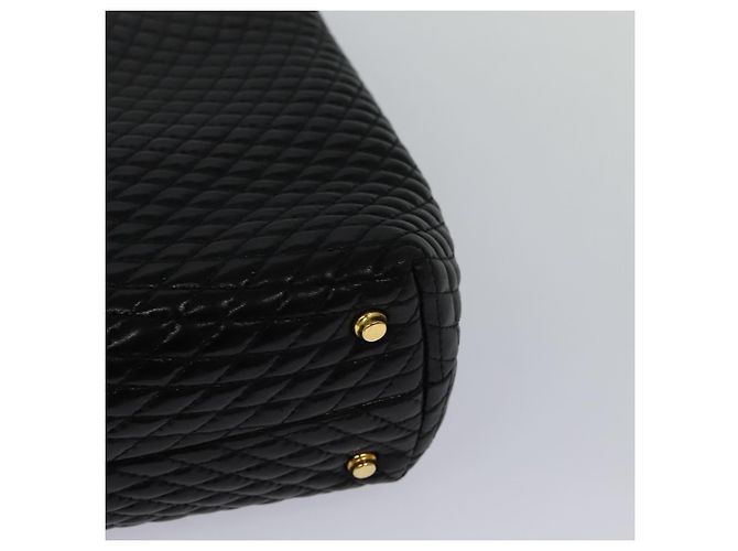BALLY Borsa a mano trapuntata in pelle nera e oro Auth BA3175 Nero D'oro - vista 16