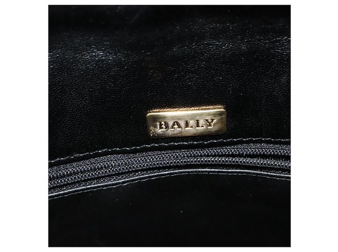 BALLY Borsa a mano trapuntata in pelle nera e oro Auth BA3175 Nero D'oro - vista 18