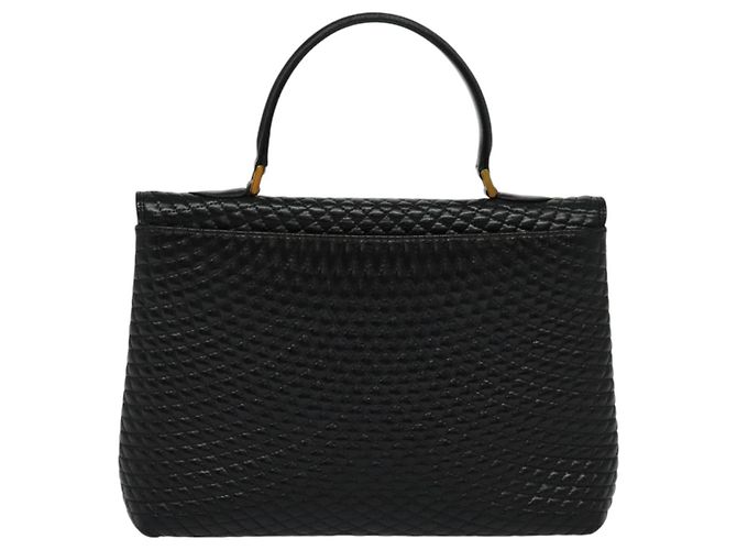 BALLY Borsa a mano trapuntata in pelle nera e oro Auth BA3175 Nero D'oro - vista 2