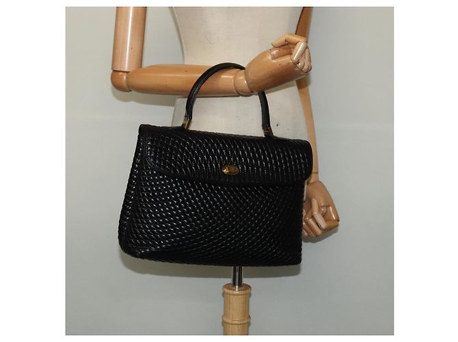 BALLY Borsa a mano trapuntata in pelle nera e oro Auth BA3175 Nero D'oro - vista 22