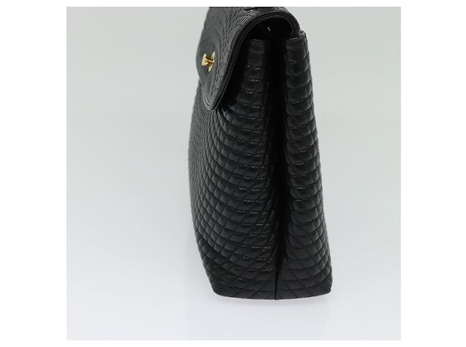 BALLY Borsa a mano trapuntata in pelle nera e oro Auth BA3175 Nero D'oro - vista 4