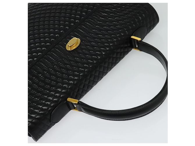 BALLY Borsa a mano trapuntata in pelle nera e oro Auth BA3175 Nero D'oro - vista 6