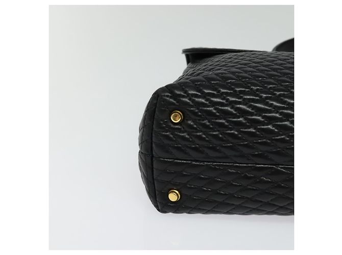 BALLY Borsa a mano trapuntata in pelle nera e oro Auth BA3175 Nero D'oro - vista 9