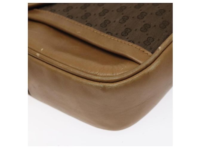 Borsa a Spalla Micro GG in Tela Gucci Marrone Oro Auth BA2829 D'oro - vista 11