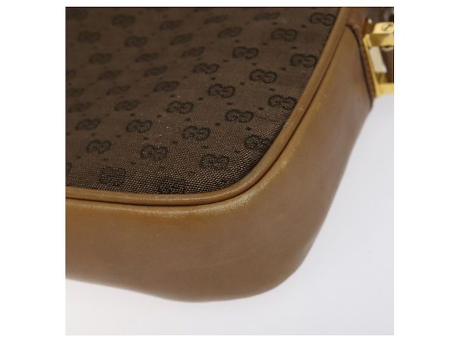 Borsa a Spalla Micro GG in Tela Gucci Marrone Oro Auth BA2829 D'oro - vista 12