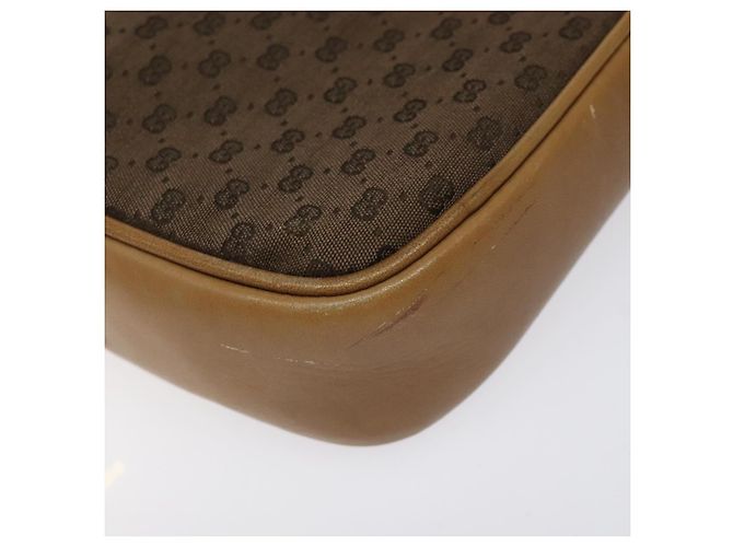Borsa a Spalla Micro GG in Tela Gucci Marrone Oro Auth BA2829 D'oro - vista 13