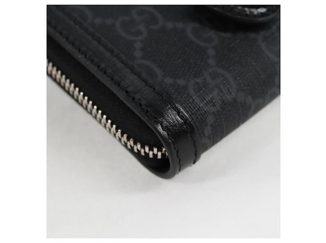 Borsa a spalla GUCCI GG Supreme PVC Nero Argento Auth 118863M - vista 12