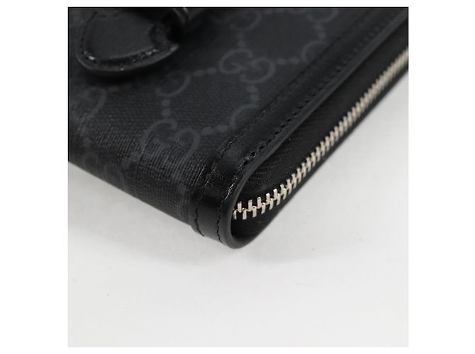 Borsa a spalla GUCCI GG Supreme PVC Nero Argento Auth 118863M - vista 13