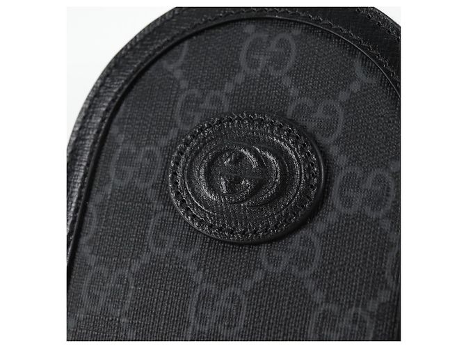 Borsa a spalla GUCCI GG Supreme PVC Nero Argento Auth 118863M - vista 14