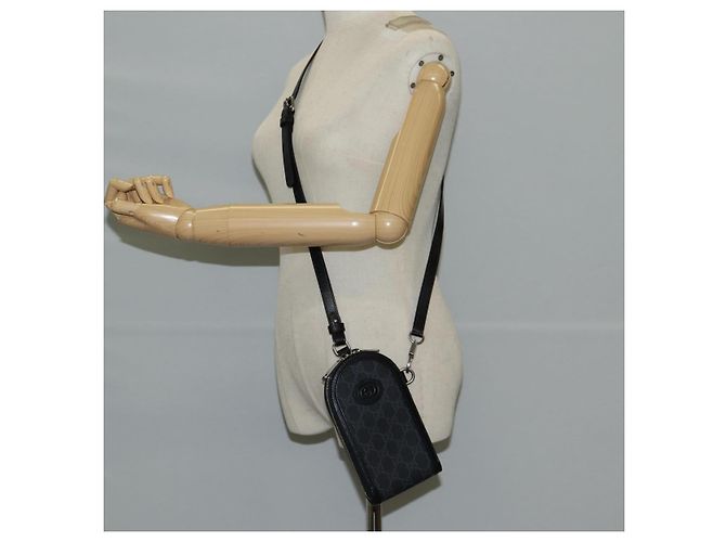 Borsa a spalla GUCCI GG Supreme PVC Nero Argento Auth 118863M - vista 21