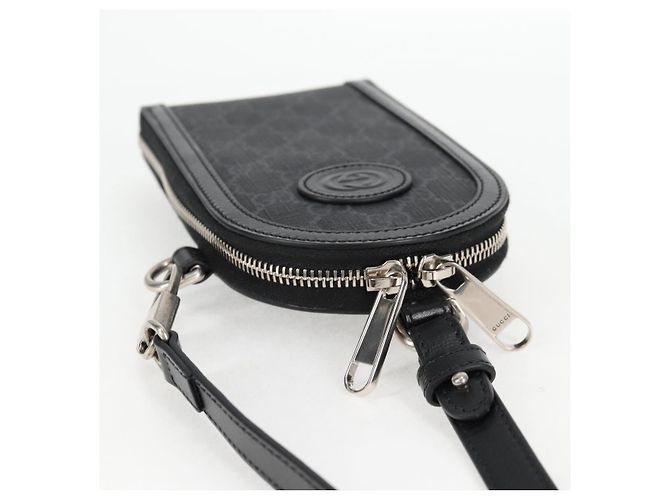 Borsa a spalla GUCCI GG Supreme PVC Nero Argento Auth 118863M - vista 6