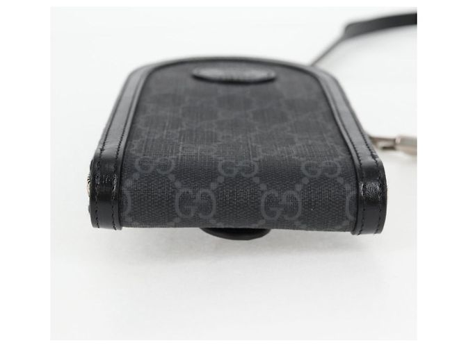 Borsa a spalla GUCCI GG Supreme PVC Nero Argento Auth 118863M - vista 9