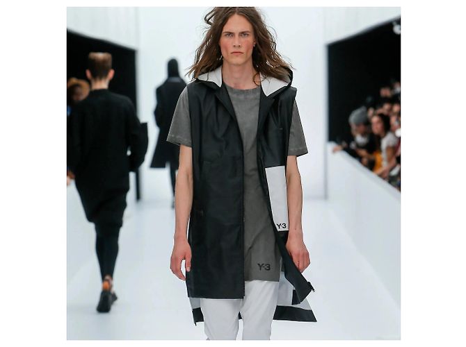 Y3 Giacca lunga con cappuccio Y-3 Nero - vista 2