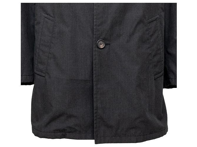 Prada Kurzmantel Trench Anthrazit Kevlar Mischung Grau - Ansicht 7